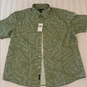 Michael Kors Olive Leaf Pattern Men's Shirt